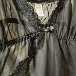SEXY Black Lace Lingerie NWOT Sheer Babydoll Teddy